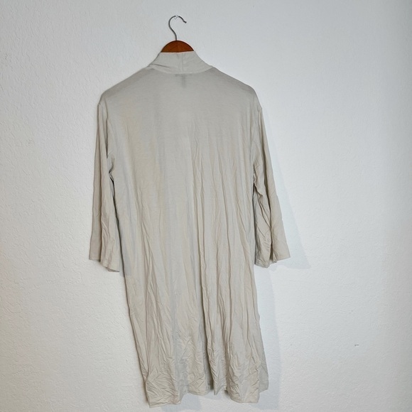 EILEEN FISHER BONE KIMONO Tencel Jersey Stretch Open Cardigan - Picture 5 of 7